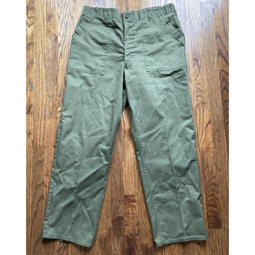 Vintage OG 507 Pants Mens 36x30 Green 70s Military Vietnam Trousers Fatigues